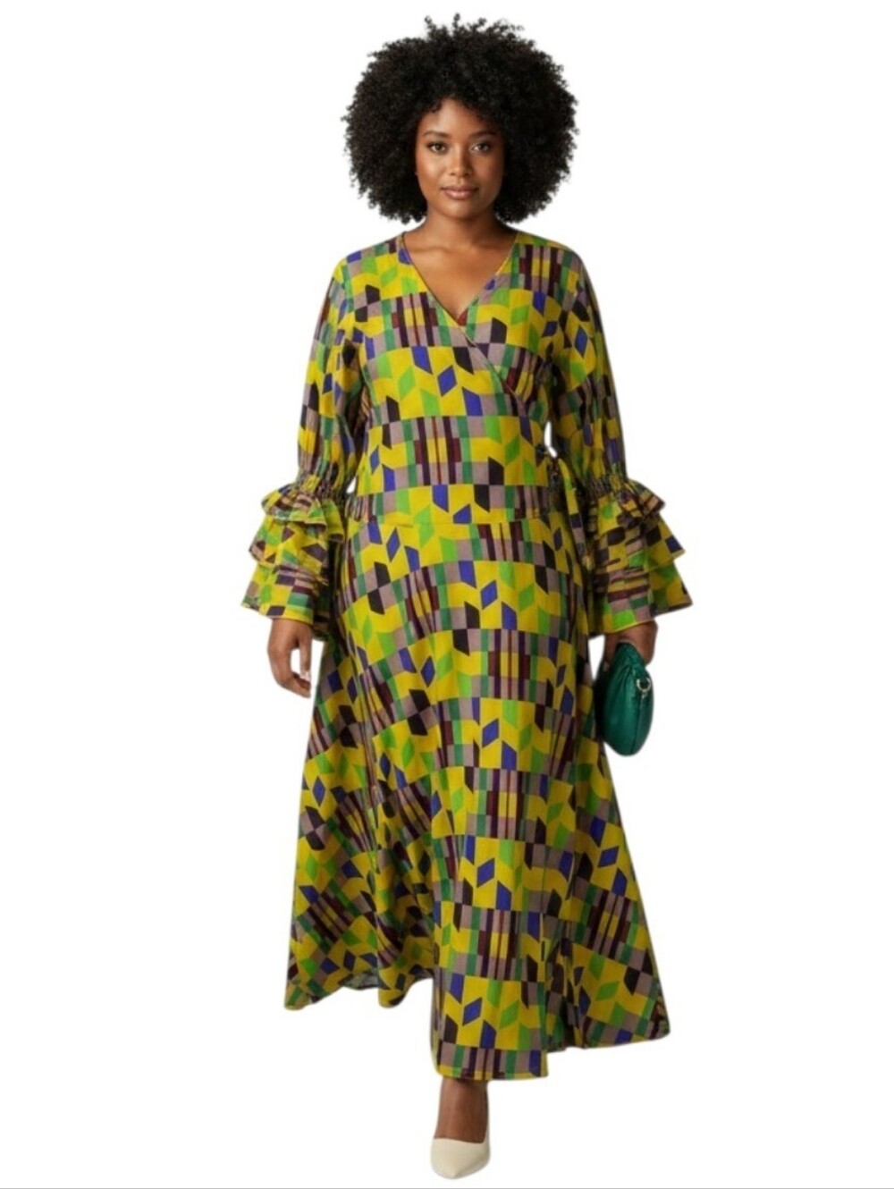 African Stars Ankara Wax Print Wrap Dress